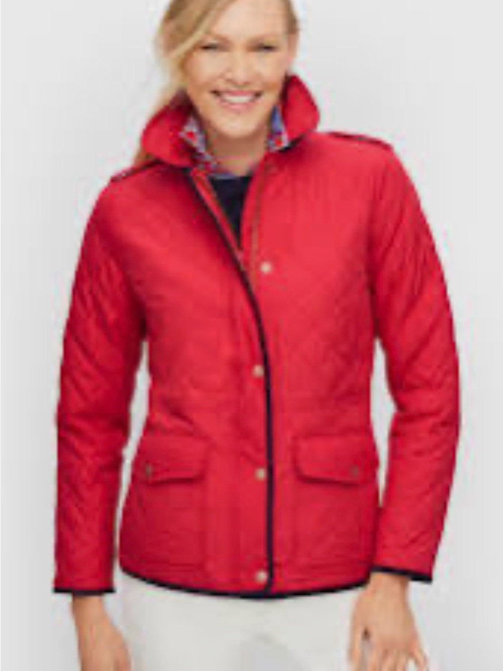 Talbots Red Quilted Barn Jacket